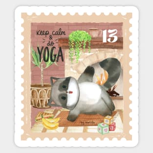 Keep Calm & Do Yoga! Says the Skunk Sticker